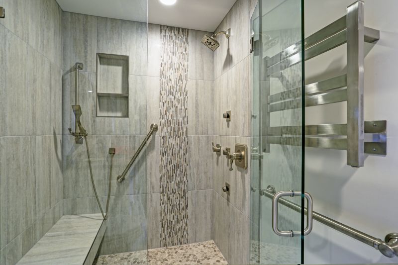 Corner Shower with Glass Walls